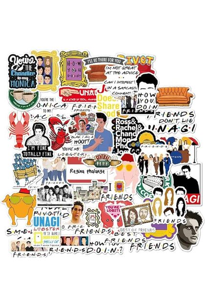 Friends TV Show Fans Waterproof Vinyl Skateboard Guitar Travel Case Sticker for Door Laptop Luggage