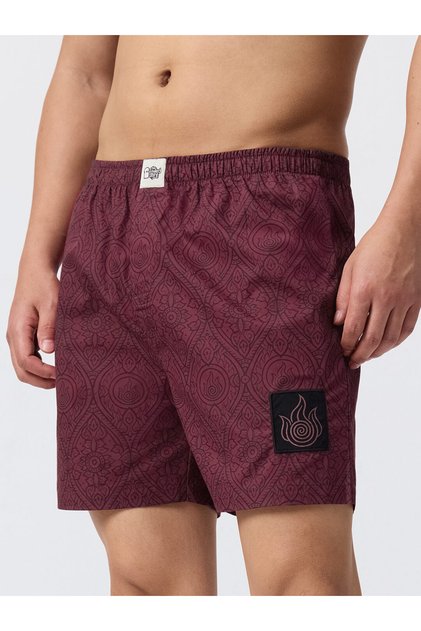 Maroon Fire Bender Pattern Boxers