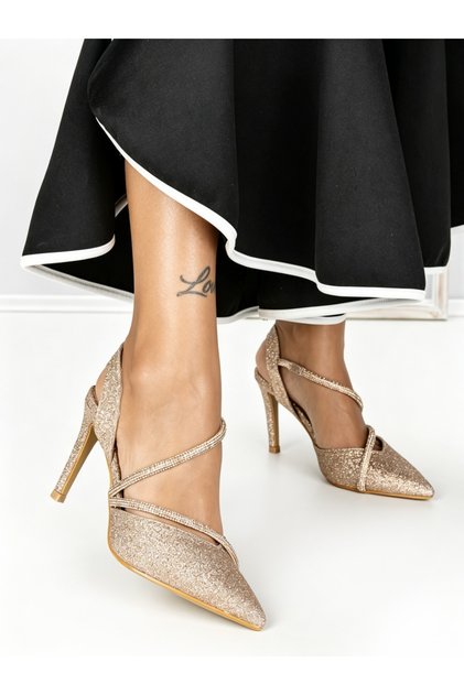 Pantofi stiletto sampanie Eaelia
