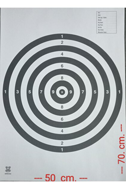 Taktik Atış Hedef Kağıdı 50x70 cm Daire 20 Adet