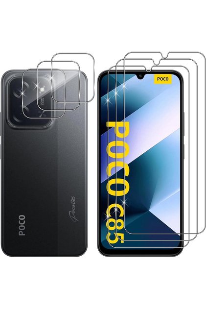 Poco C85 Compatible Fingerprint Activated Nano Glass Screen Protector, 9H Hardness Protective Glass - Lens Protected
