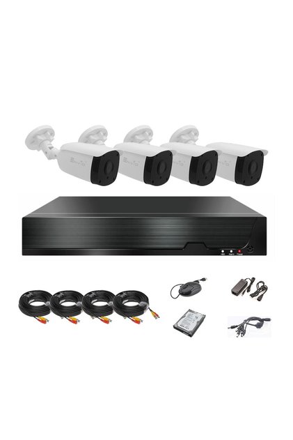 Kit/sistem de supraveghere video cu 4 camere, rezoluție 5 MP, AESS-KIT4CHBFP50H500HDD