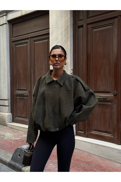 Denim Fermuarlı Bomber Ceket