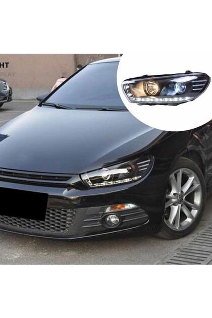 volkswagen scirocco 2009.2010.2011 uyumlu mercekli siyah zemin ledli far