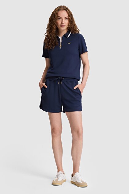 Women's Navy Blue Knitted Shorts 50323479-Vr033
