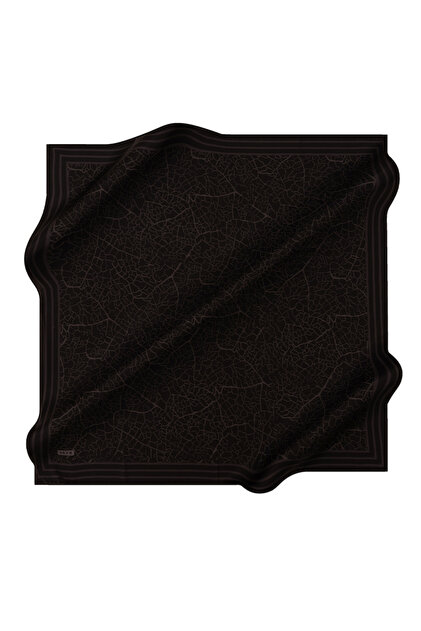 Black 90X90 Silk Crepe Satin Scarf