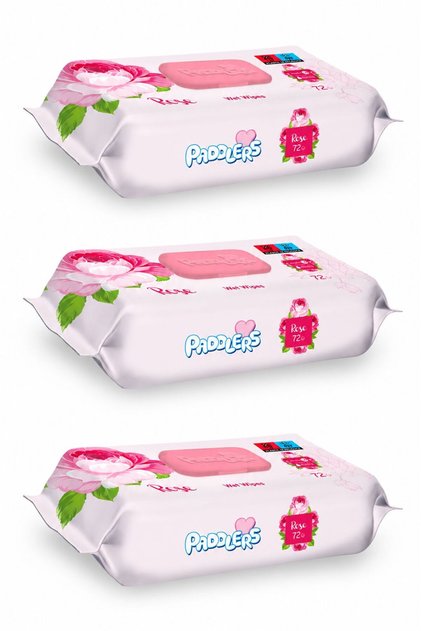Set 3x Servetele umede - Trandafir (216 buc.)
