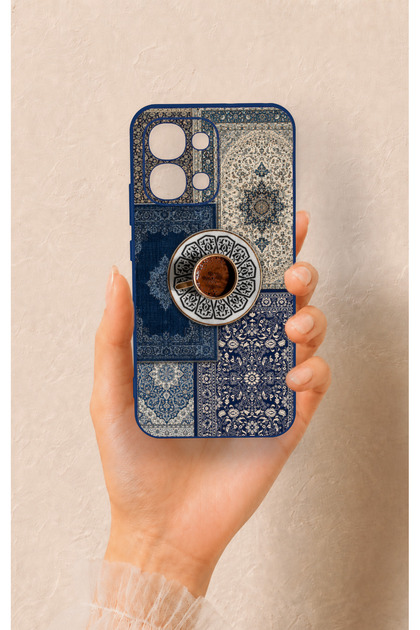 Oppo A6 Pro Compatible Turkish Coffee and Kilim Patterned Silicone Case