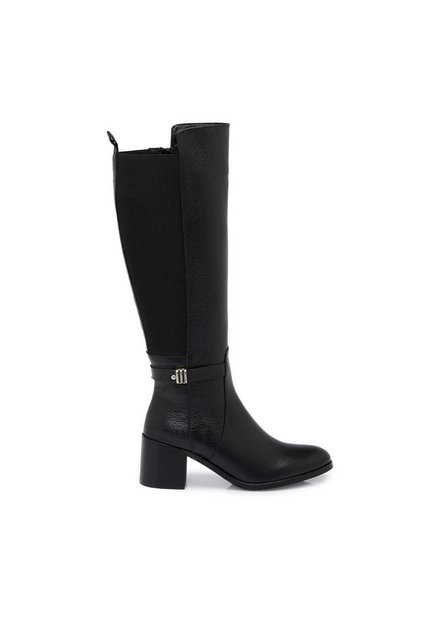 Siyah Deri - Tekstil Kadın Çizme - K25K1CM68265-A41