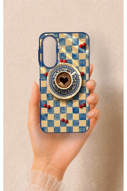 Samsung A27 Compatible Heart Coffee Patterned Silicone Case