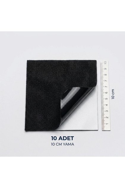 Kendinden Yapışkanlı Alcantara Tamir Yaması 10x10 Cm 10 Adet Süet Kumaş Deri Koltuk Araba Onarım Yaması