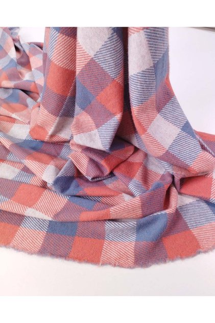 Pomegranate Flower Blue Gray Plaid Jacquard Knitted Fabric Cardigan & Sweater Width: 140cm