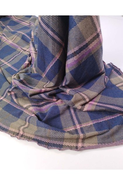 Navy Blue Pink Green Plaid Jacquard Interlock Fabric Cardigan & Sweater Fabric Width: 150cm