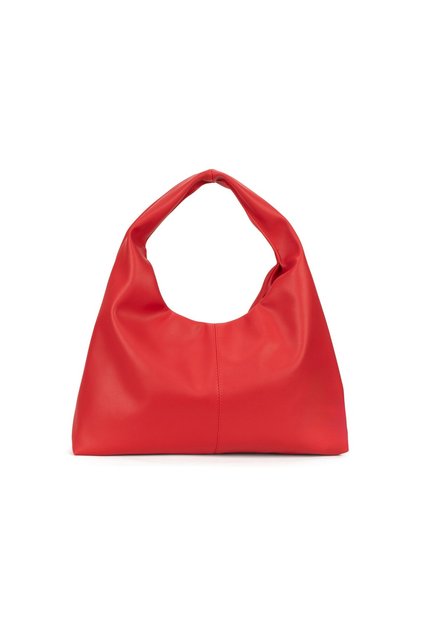 Red Leather Women's Shopper Shoulder Bag – Soft Form Vintage Model