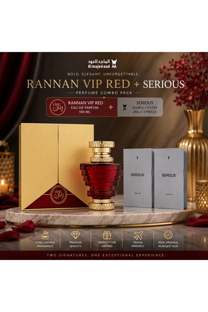 Rannan VIP Red Eau De Parfum 100ml + Serious 2ml x 2 Tester/Sample Combo Pack