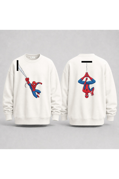 Spider Spider Design Printed 3 Thread Children's Sweatshirt (Ages 4-13)