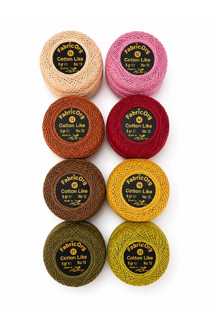 No:12 Cotton Like Etamin - Cross Stitch 8-Piece Thread Set-7 (6 Gr)
