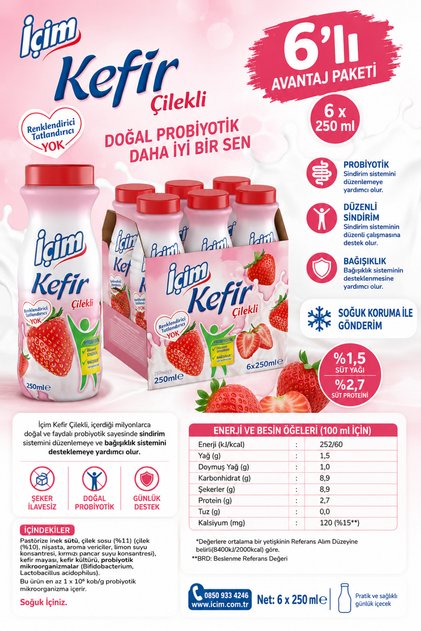 Kefir Çilek 250ml x 6 adet