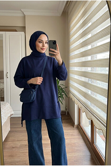 Women's Crew Neck Side Slit Tunic Modal Fabric