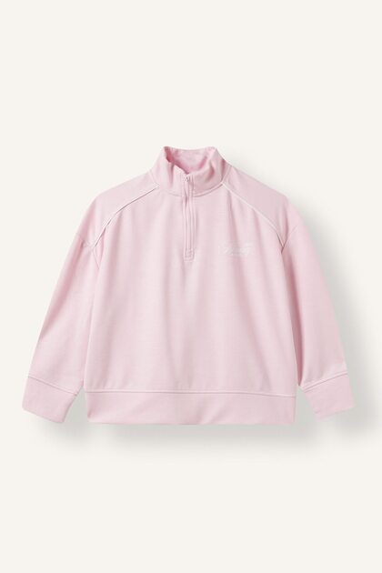Oversized Half Zipper Modal Sweatshirt for Girls I1640A826Au