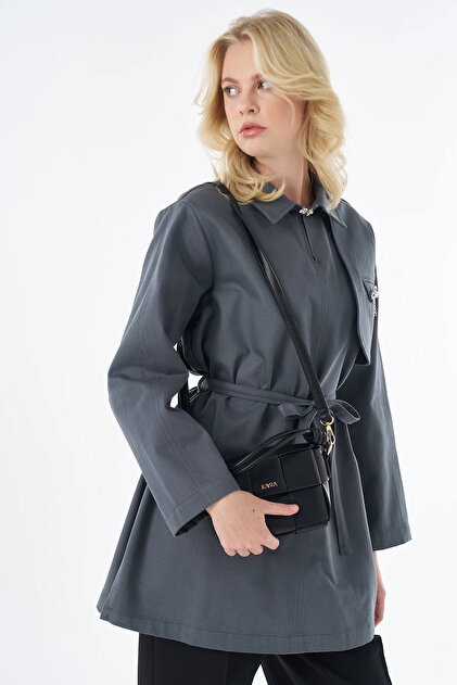 Aller Detailed Denim Tunic Indigo