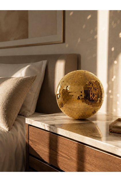 Altın Disko Topu 20 cm - Gold