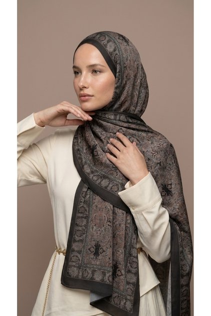 Patterned Silk Shawl (70% Modal - 30% Silk)