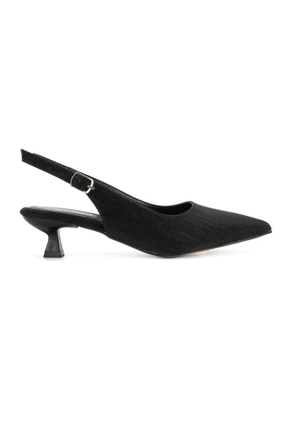 Nesa Women's Silvery Open-Back Low-Heeled Shoes