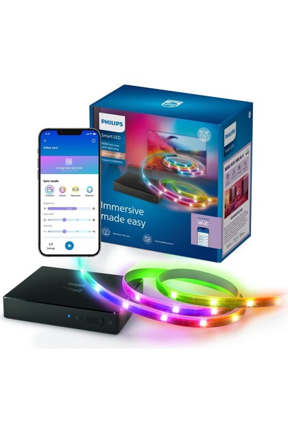 Smart Lighting HDMI 2.0 Sync Box Kiti (55"-65" Tv'ler Için) - Google Home, Alexa, Homekit ve Matter Uyumlu