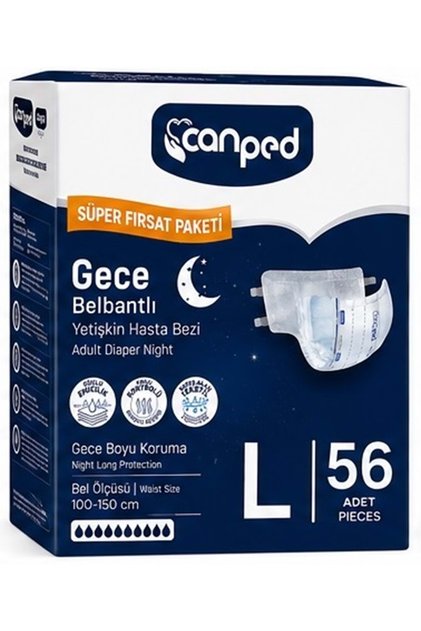 Adult Diapers with Waist Band Night Night L - Large - Large 56 Pieces