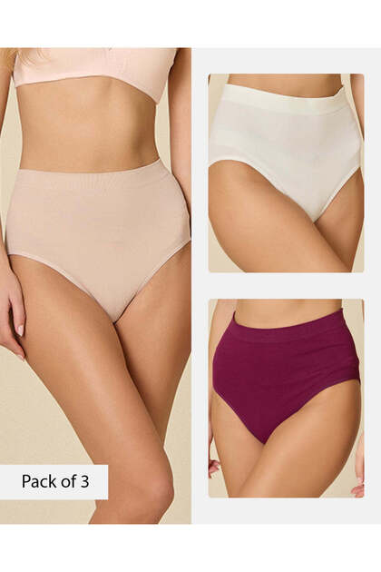 Women Assorted Seamless Full Briefs 3 Pack