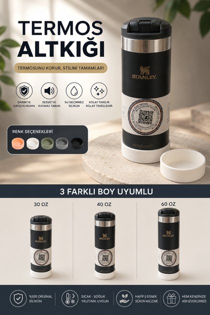 The AeroLigt mug,The transit Fliptop mug(0,35-0,47-0,60 için uyumlu)Kalın Silikon Taban Koruyucusu