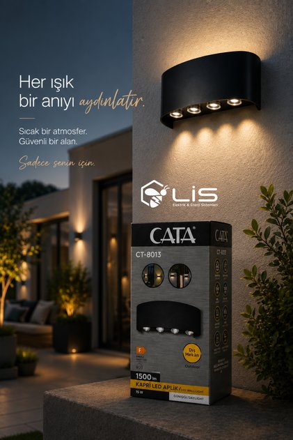 Ct-8013 Kapri Modern Outdoor 15W Modern Led Sconce Amber Light