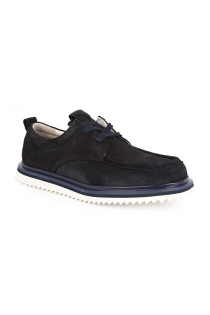 Men's Casual Shoes Genuine Suede Leather Lace-Up Loafers Serrated Lightweight Thick Eva Sole L5906