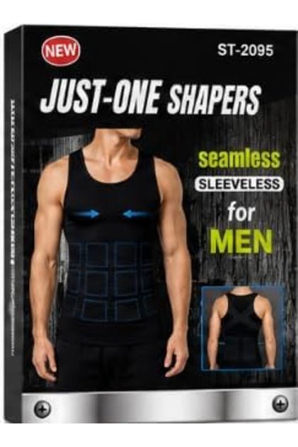 Just-One Shapers Seamless Sleeveless Body Shaper for Men Slimming Vest, Posture Support, Compression Fit, ST-2095, All-Day Comfort