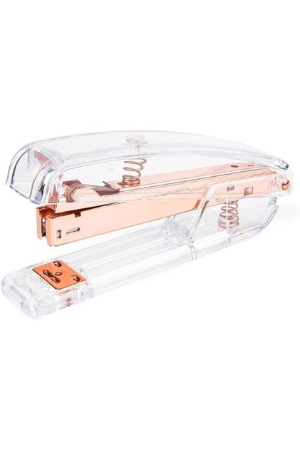 Clear Stapler, Manual Desktop Stapling Machine with Steel Mechanism, Transparent Office Pape