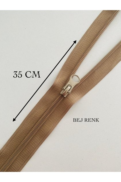 2 Pieces 35 Cm, Beige Color Metal Handle, Bottomed, Zipper for Hobby Work