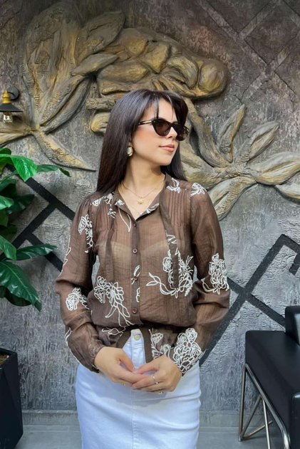 Embroidered Liyosel Judge Collar Shirt Sun492