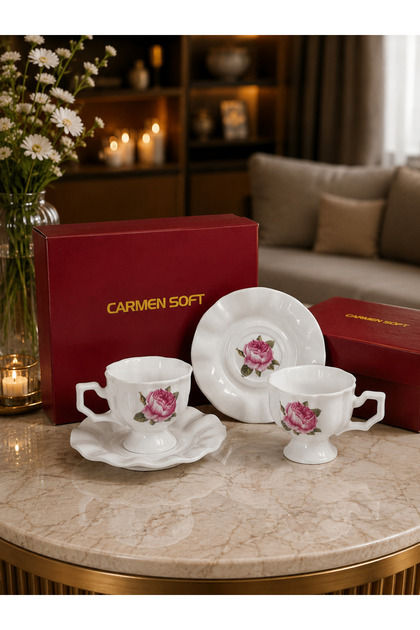 Victoria 2-Person Rose Special Boxed Coffee Cup Set 90 ml
