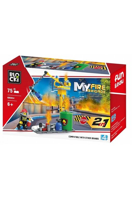 Set de construcție MyFireBrigade 2 în 1 KB0854, 75 piese, pompieri, 6+