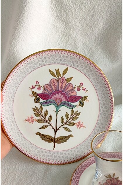 Lotus Stoneware Pasta Breakfast Plate for 6 People, 6 Pieces