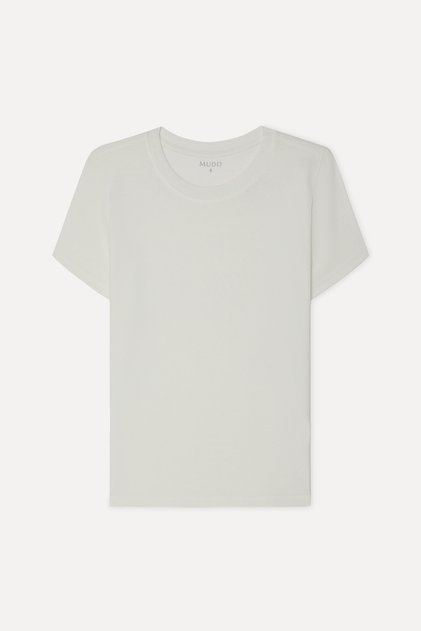 Women's Off-White Fitted Crew Neck Short Sleeve T-Shirt