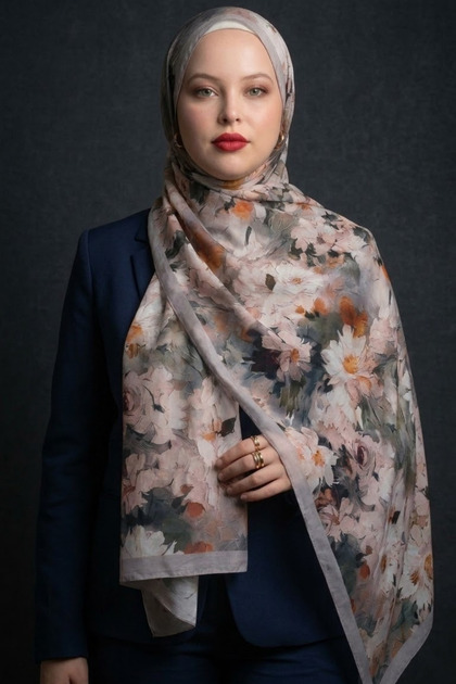 Floral Desen Luben Soft Şal 1