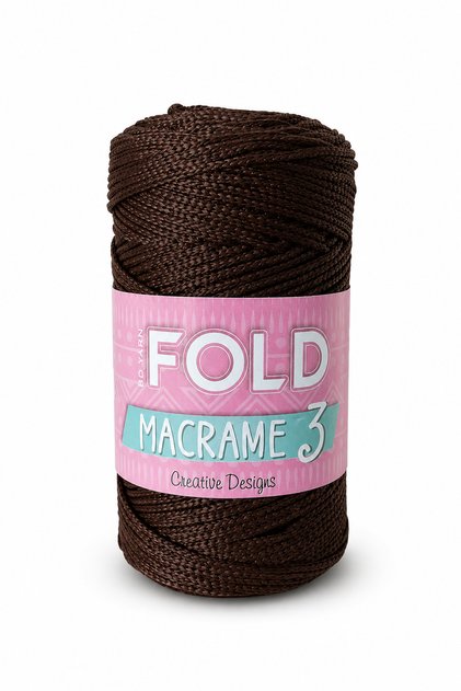 Yarn Makrome No:3 - 210 Acı Kahve Polyester Makrome 1 Mm - 100 gr 115 M Supla Ip Çanta Ipi