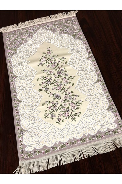 Luxurious Twisted Fringed Tapestry Woven Dowry Gift Prayer Rug