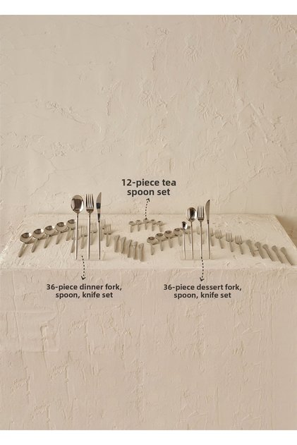 Siena 12-Person 84-Piece Fork Spoon Knife Set Silver