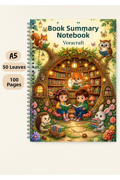 Children's Book Summary Notebook A5 50 Sheets 100 Pages Wire Spiral Kt00015