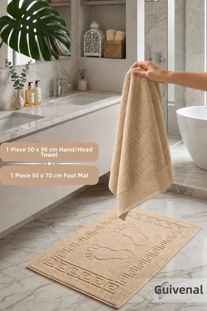 Since |   Set of 2 Hand Towels & Foot Towels |   50X90 cm Hand/Head Towel - 50X70 cm Foot Towel Psps |   Towel |   Towel Set |   Towel Set |   Dowry |   Home Textiles