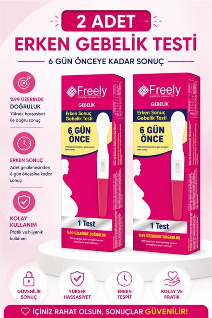 Freely erken gebelik testi 2 adet. 6 gün erken gebelik testi