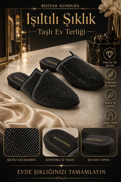 Women's Stone-Decorated House Slippers Women's Slippers Dowry Slippers Winter Slippers Guest Slippers